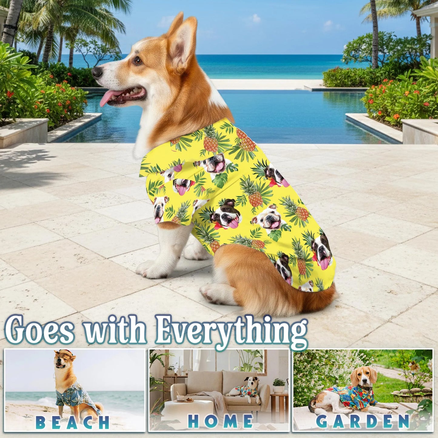 Funny English Bulldog Hawaiian Shirt – Breathable Summer Beach Outfit for Dogs and Owners