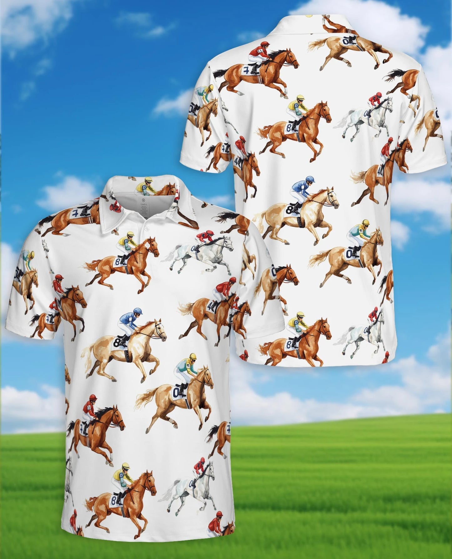 Equestrian Pattern Polo Shirt for Men – Classic Horse Lover Style | Netecom