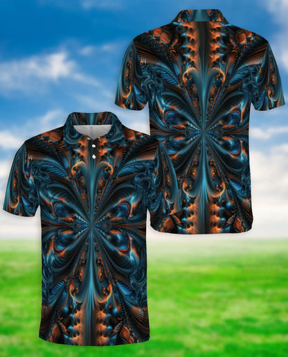 Abstract Fractal Art Polo Shirt for Men | Netecom