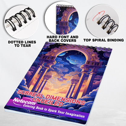 Surreal Dimensions Unveiled Spiral Bound Coloring Book, Explore 30 Coloring Pages of Surreal Dimensions Unveiled for Creative Souls to Ignite Imagination.