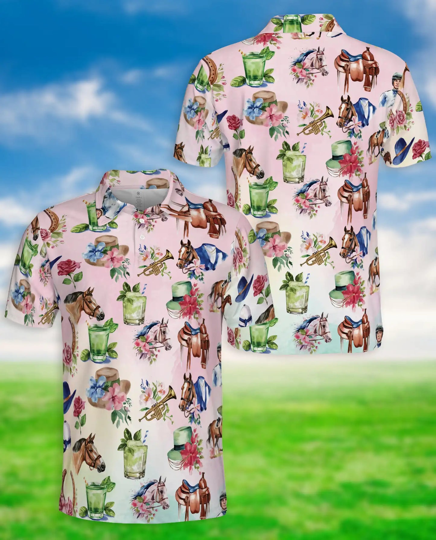 Western Horse Cowgirl 3D Polo Shirt for Men – Rustic Rodeo Country Style | Netecom