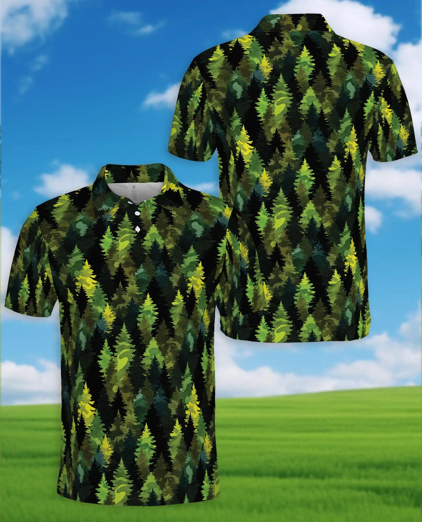Evergreen Forest Polo Shirt - Woodland Nature Style | Netecom