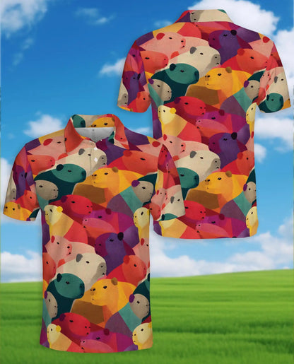 Capybara Polo Shirt for Men – Colorful Animal Style | Netecom