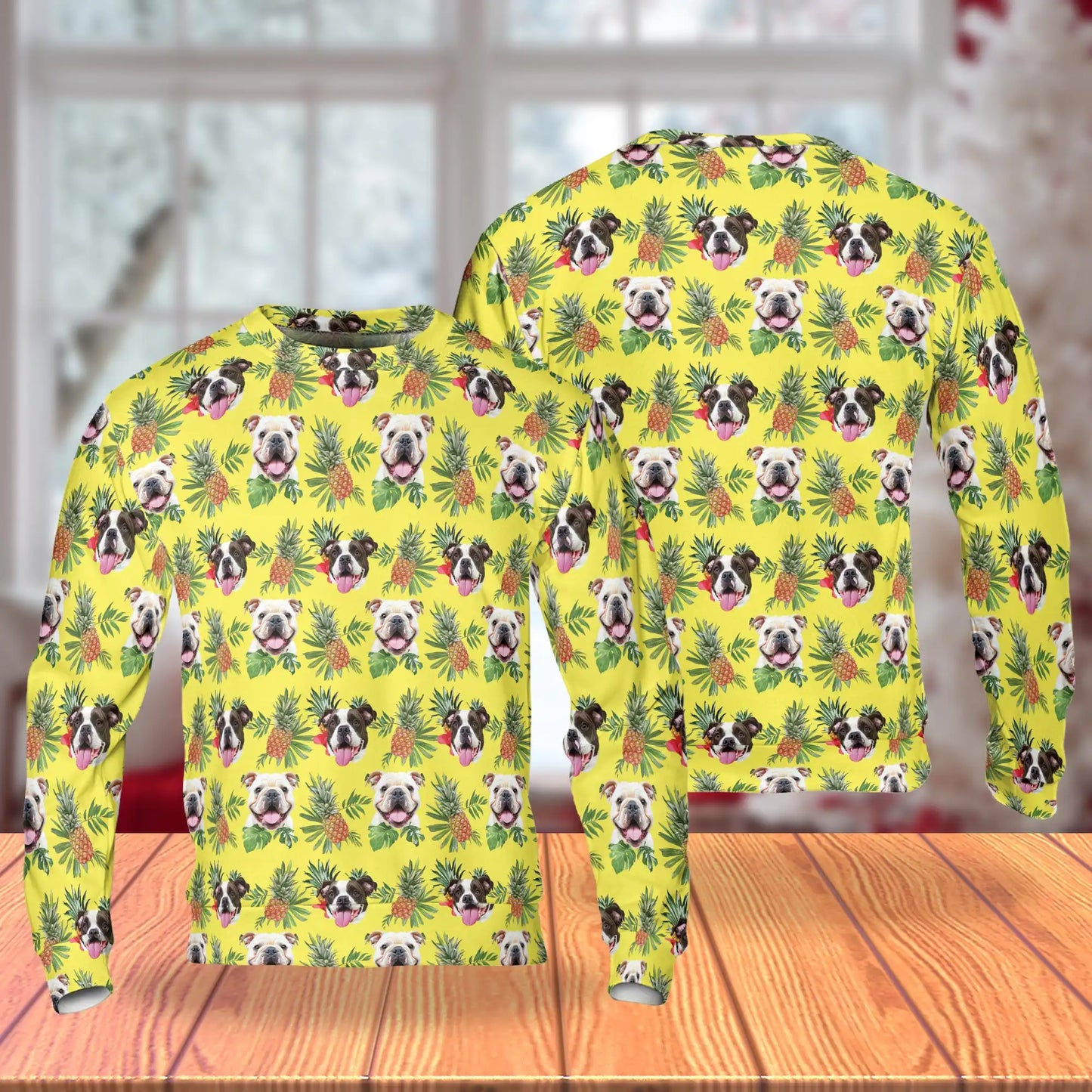 English Bulldog Sweatshirt, 3D All Over Print Dog Crewneck Pullover for Men Women, English Bulldog Lover Gift - Netecom