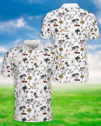Cute Dog Hawaiian Polo Shirt – Beach Surf Style | Netecom