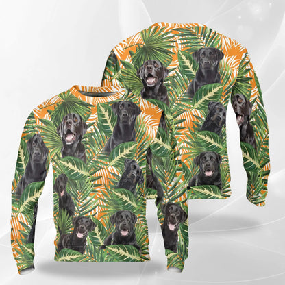 Black Labrador Retriever Dog Sweatshirt, 3D All Over Print Cute Dog Crewneck Pullover for Men Women, Labrador Lover Gift - Netecom