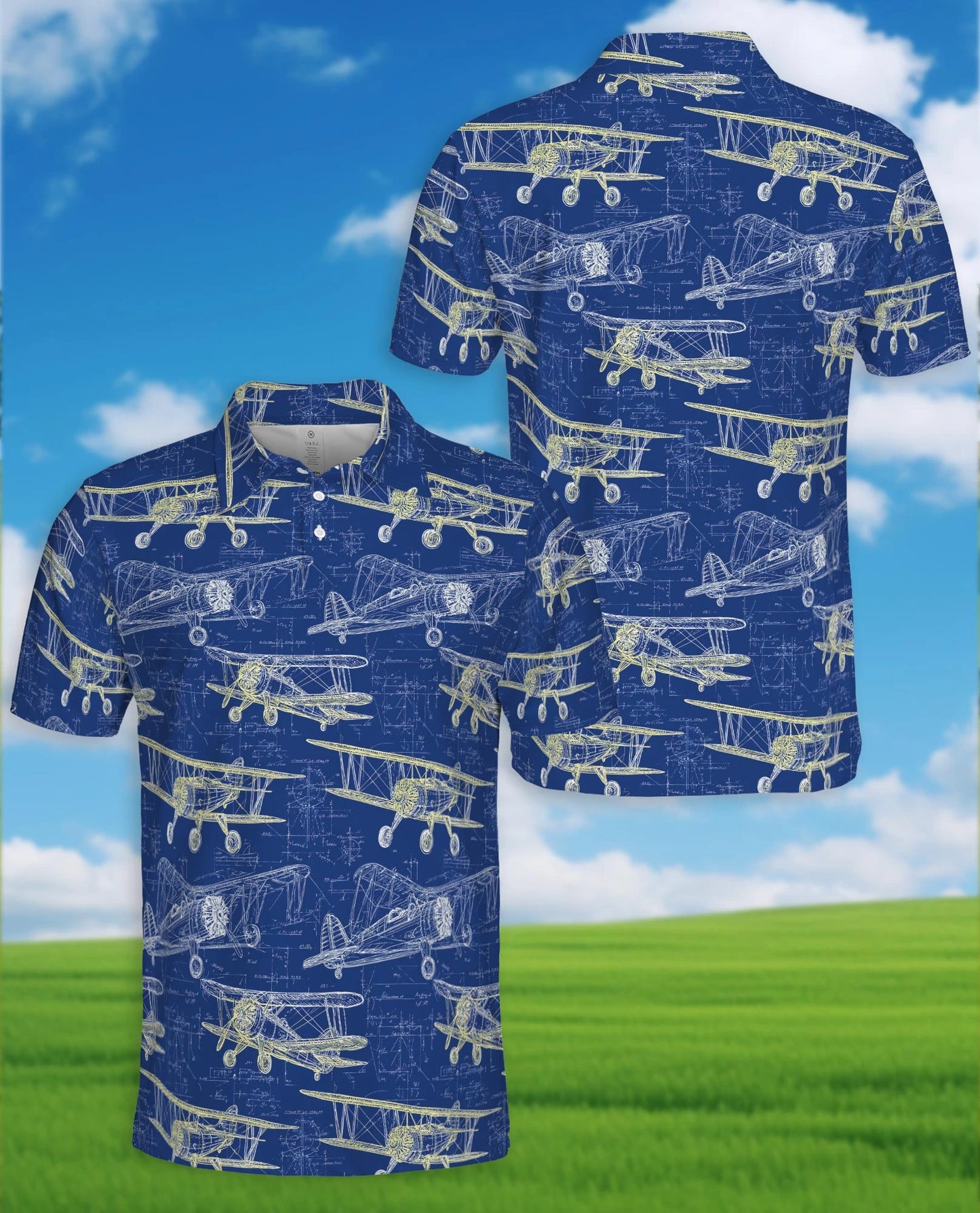 Vintage Aircraft Polo Shirt for Men – Classic Aviation Style | Netecom