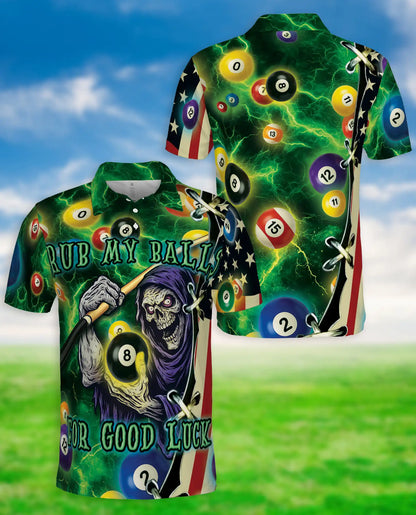 Rub My Balls Halloween Pool 3D Polo Shirt – Funny Billiard Game | Netecom