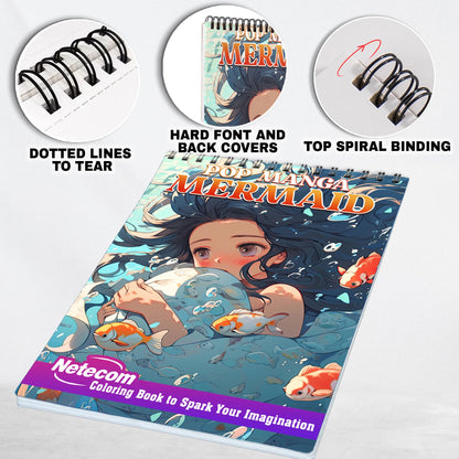 Pop Manga Mermaid Spiral Bound Coloring Book, Unleash Your Artistic Talents in the Oceanic Adventure with 30 Charming Pop Manga Mermaid Coloring Pages for Coloring Enthusiasts to Embrace the Unique Style and Grace of Anime Mermaids