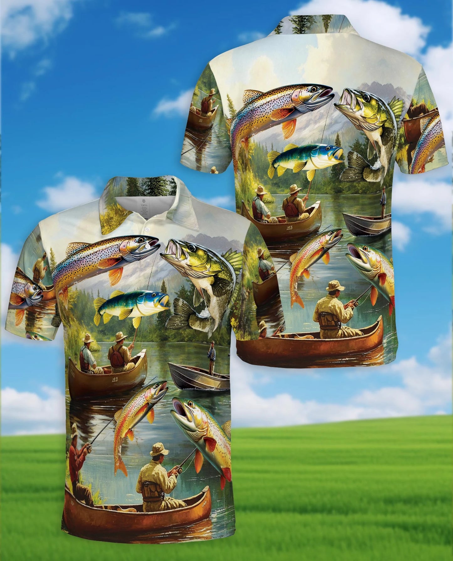 Trout Fishing Polo Shirt for Men – Outdoor Angler Style | Netecom