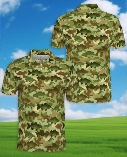 Camo Fish Polo Shirt for Men – Outdoor Fishing Style | Netecom