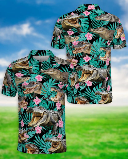 Alligator Tropical Hawaiian Polo Shirt for Men | Netecom