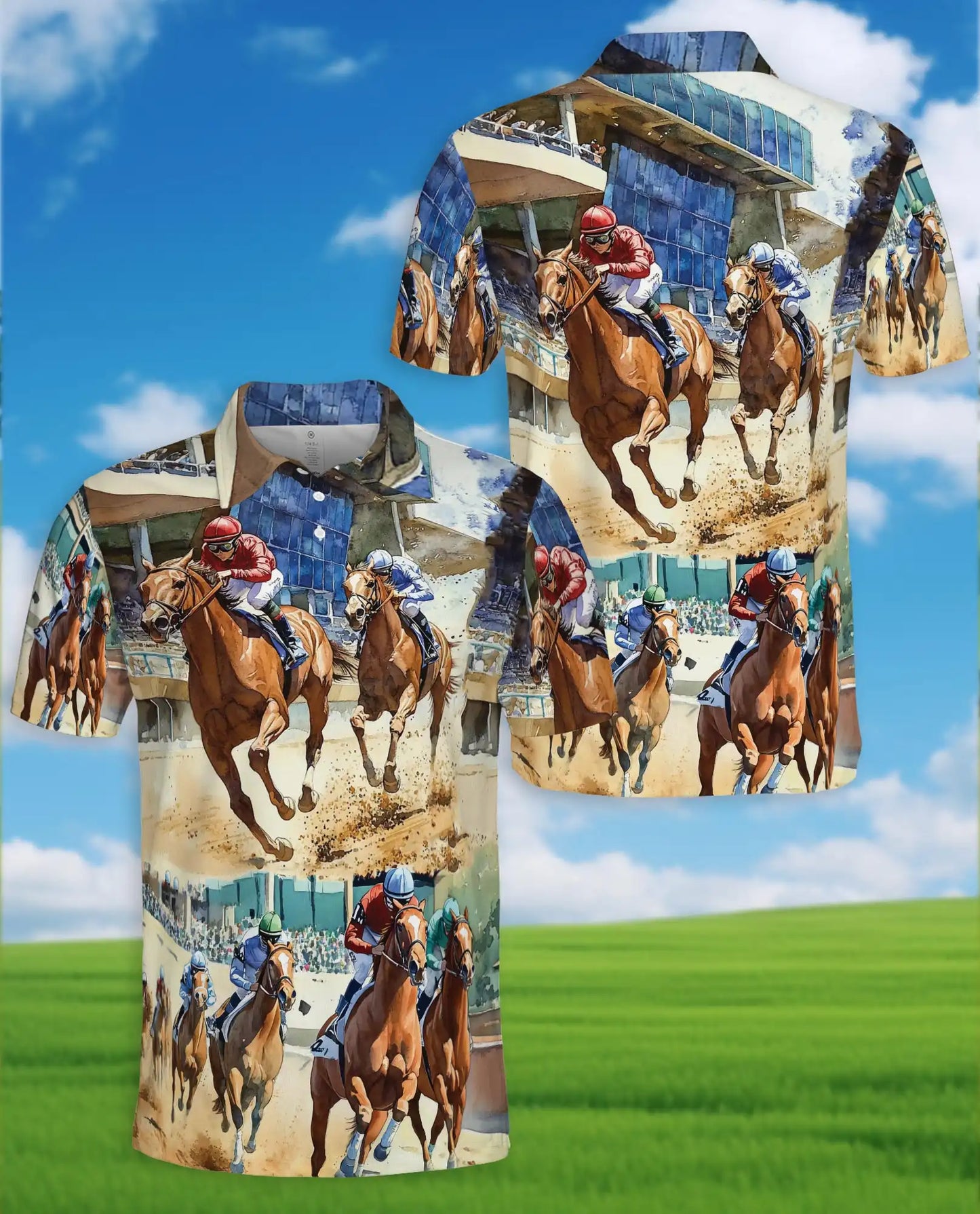 Horse Racing Polo Shirt Print | Netecom