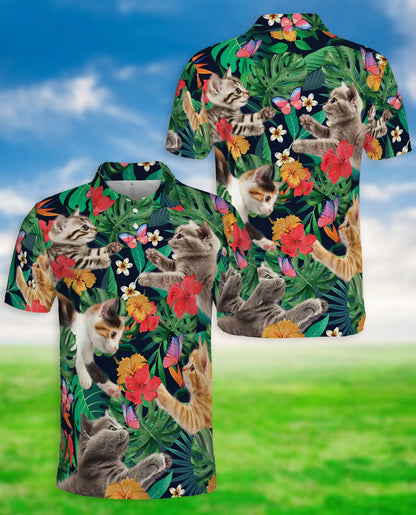 Kitten Hawaiian Polo Shirt for Men – Tropical Ocean Style | Netecom