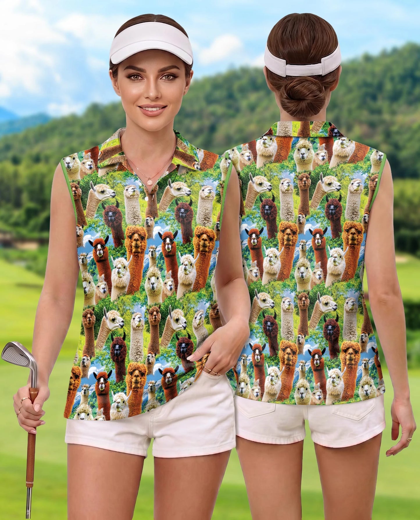 Alpaca Stays Cool Sleeveless Polo Shirt for Women | Netecom