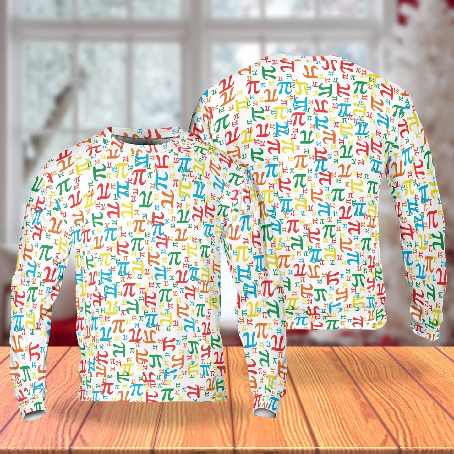 Pieces of Pi Math Sweatshirt, 3D All Over Print Mathematics Crewneck Pullover for Men Women, Math Lover Gift - Netecom