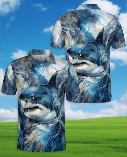 Shark Ocean Adventure Polo Shirt for Men – Dynamic Marine Design | Netecom