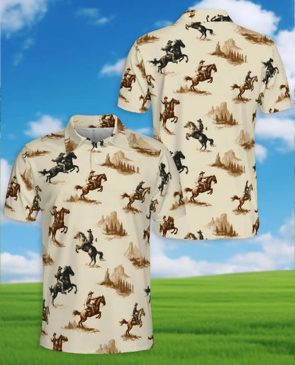 Western Cowboy Polo Shirt for Men – Vintage Ranch Style | Netecom