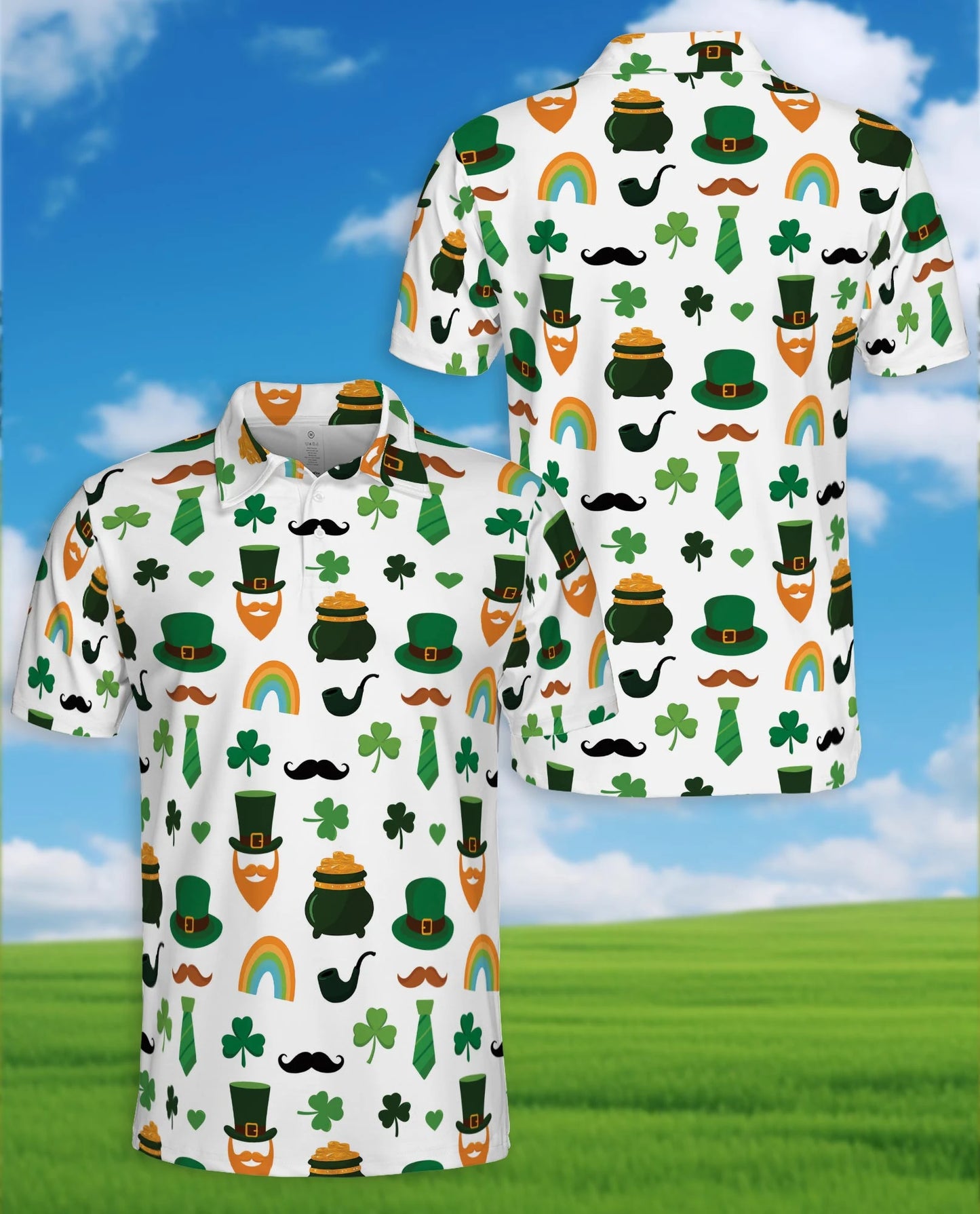 St. Patrick's Day Pattern Polo Shirt for Men – Irish Festival Style | Netecom