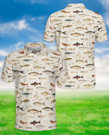 Fishing Fish Pattern Polo Shirt – Outdoor Style | Netecom