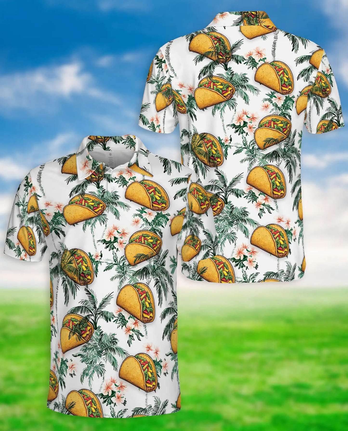 Funny Taco Tropical 3D Polo Shirt for Men – Hawaiian Food Lover Style | Netecom