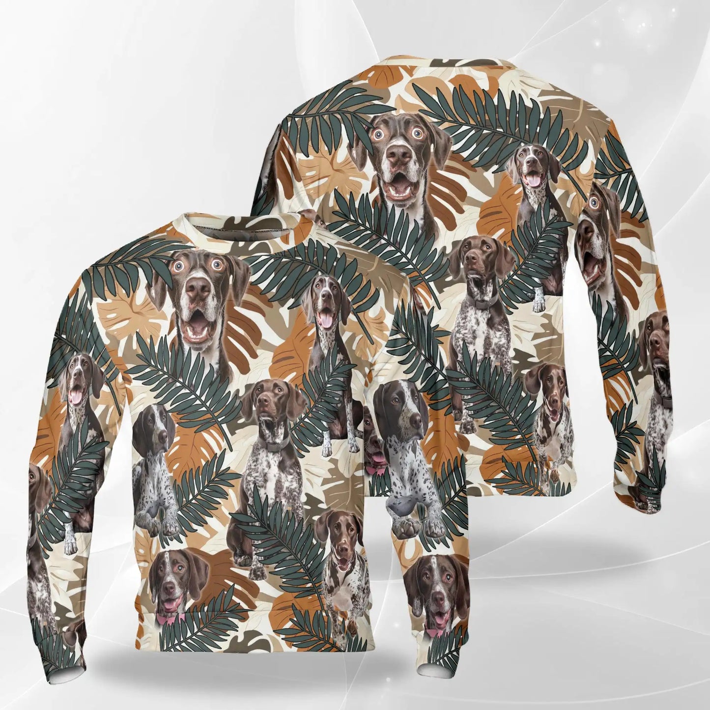 German Shorthaired Pointer Sweatshirt, 3D All Over Print Hunting Dog Crewneck Pullover for Men Women, GSP Lover Gift - Netecom