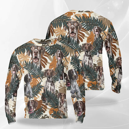 German Shorthaired Pointer Sweatshirt, 3D All Over Print Hunting Dog Crewneck Pullover for Men Women, GSP Lover Gift - Netecom