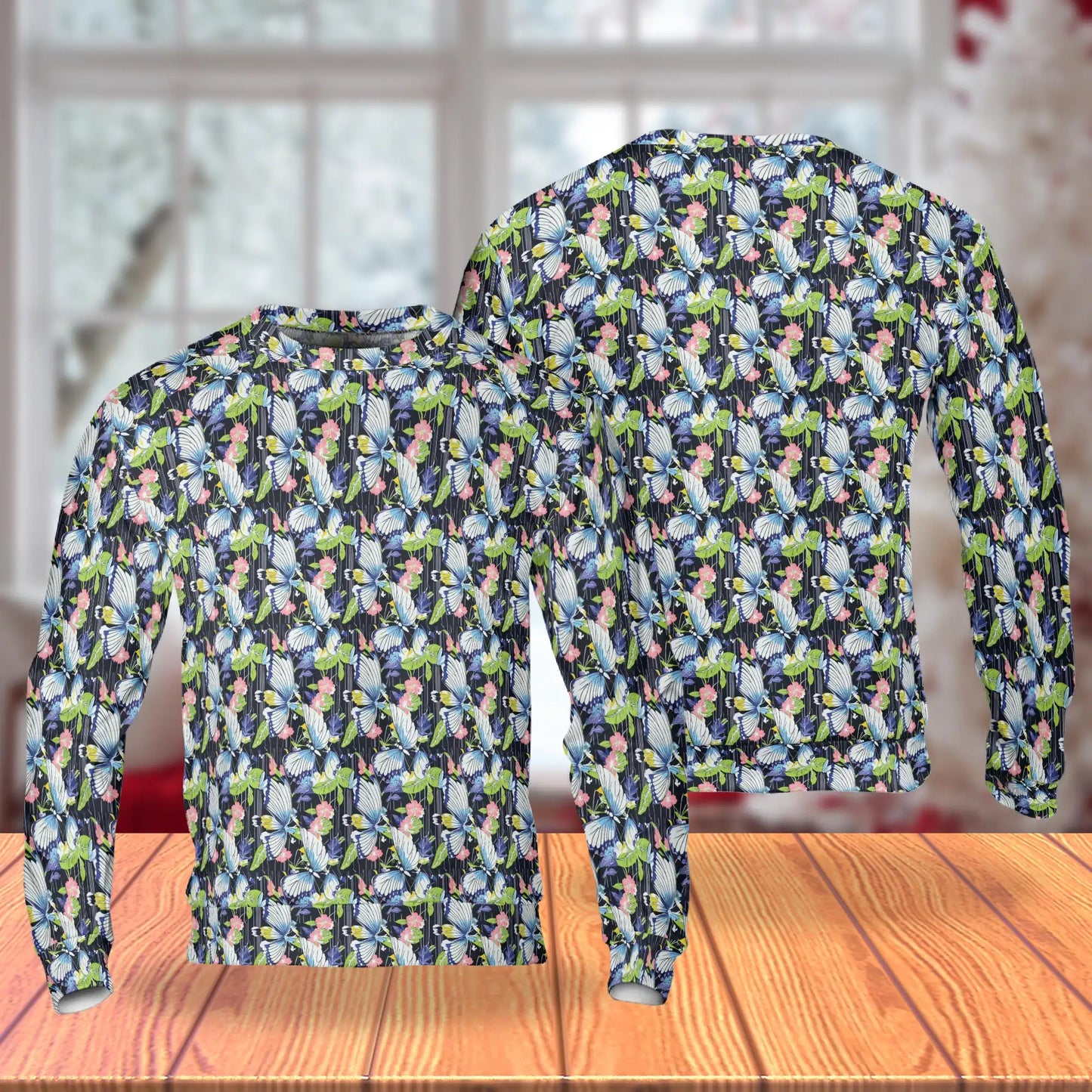 Amazing Butterfly Sweatshirt, 3D All Over Print Colorful Butterfly Crewneck Pullover for Men Women, Butterfly Lover Gift - Netecom