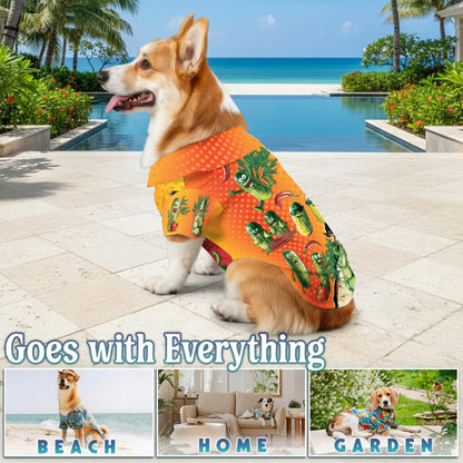 Netecom Matching Pickles Hawaiian Shirt for Dog and Owner, Funny Aloha Summer Shirt, I Am Here To Eat All The Pickles Button Down Outfit for Pet and Human, Beach Vacation Casual Wear