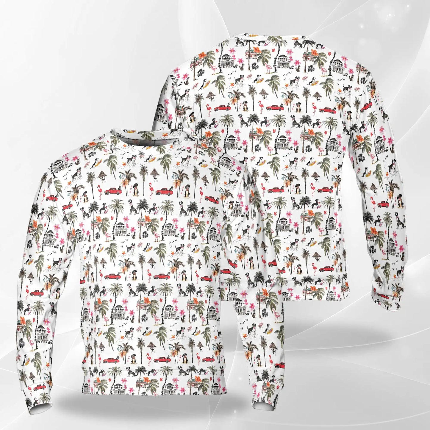 Rat Terrier Sweatshirt, 3D All Over Print Beach Dog Crewneck Pullover for Men Women, Coastal Dog Lover Gift - Netecom