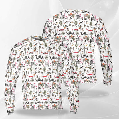 Rat Terrier Sweatshirt, 3D All Over Print Beach Dog Crewneck Pullover for Men Women, Coastal Dog Lover Gift - Netecom