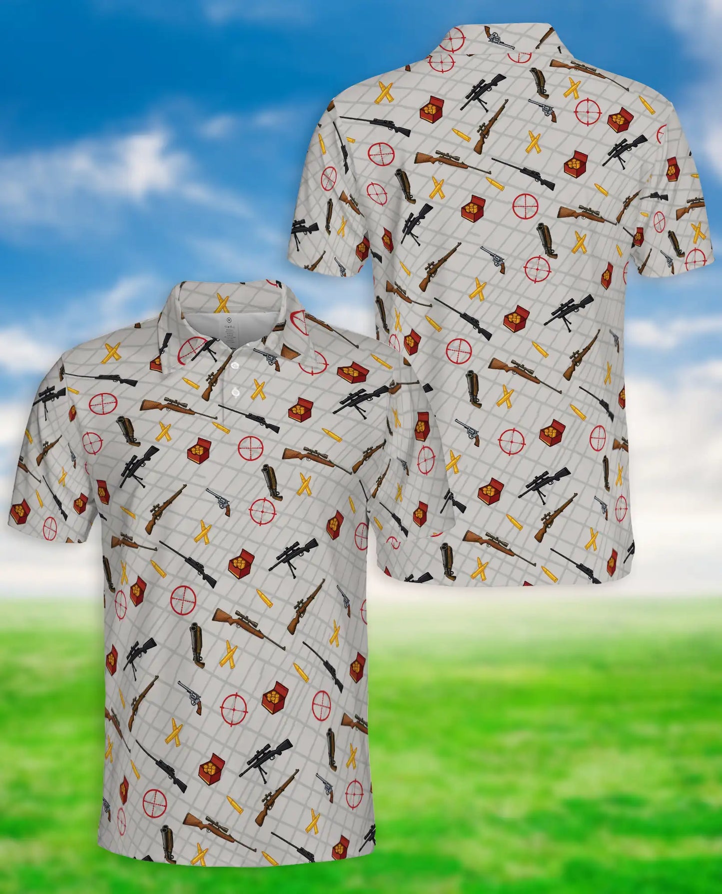 Hunting Shooting Sports Polo Shirt- Ammo Target Print | Netecom