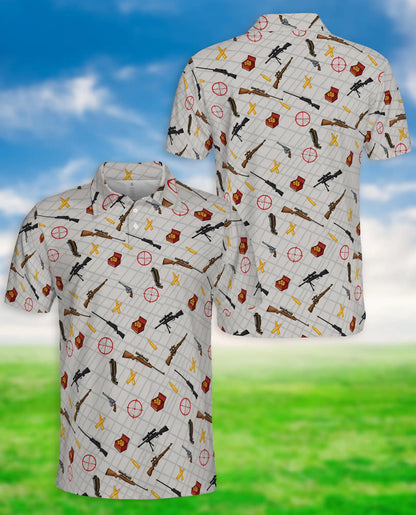 Hunting Shooting Sports Polo Shirt- Ammo Target Print | Netecom