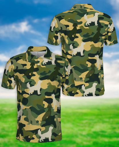 English Setter Dog 3D Polo Shirt – Funny Animal Camo Style | Netecom