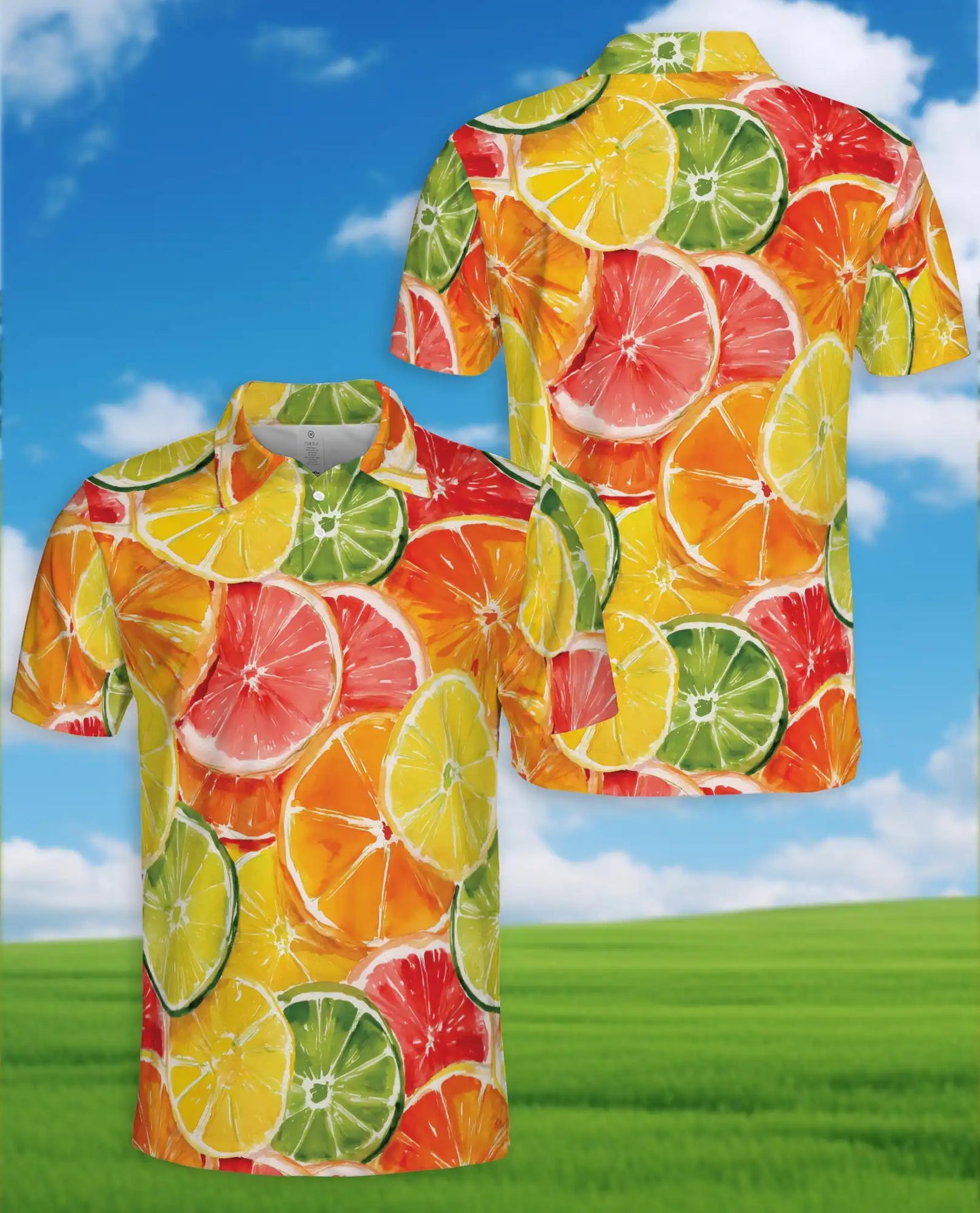 Citrus Slice Polo Shirt for Men – Fresh Summer Style | Netecom