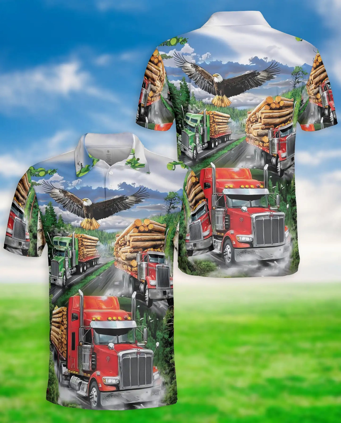 Logging Truck Eagle Polo Shirt – Outdoor Style | Netecom
