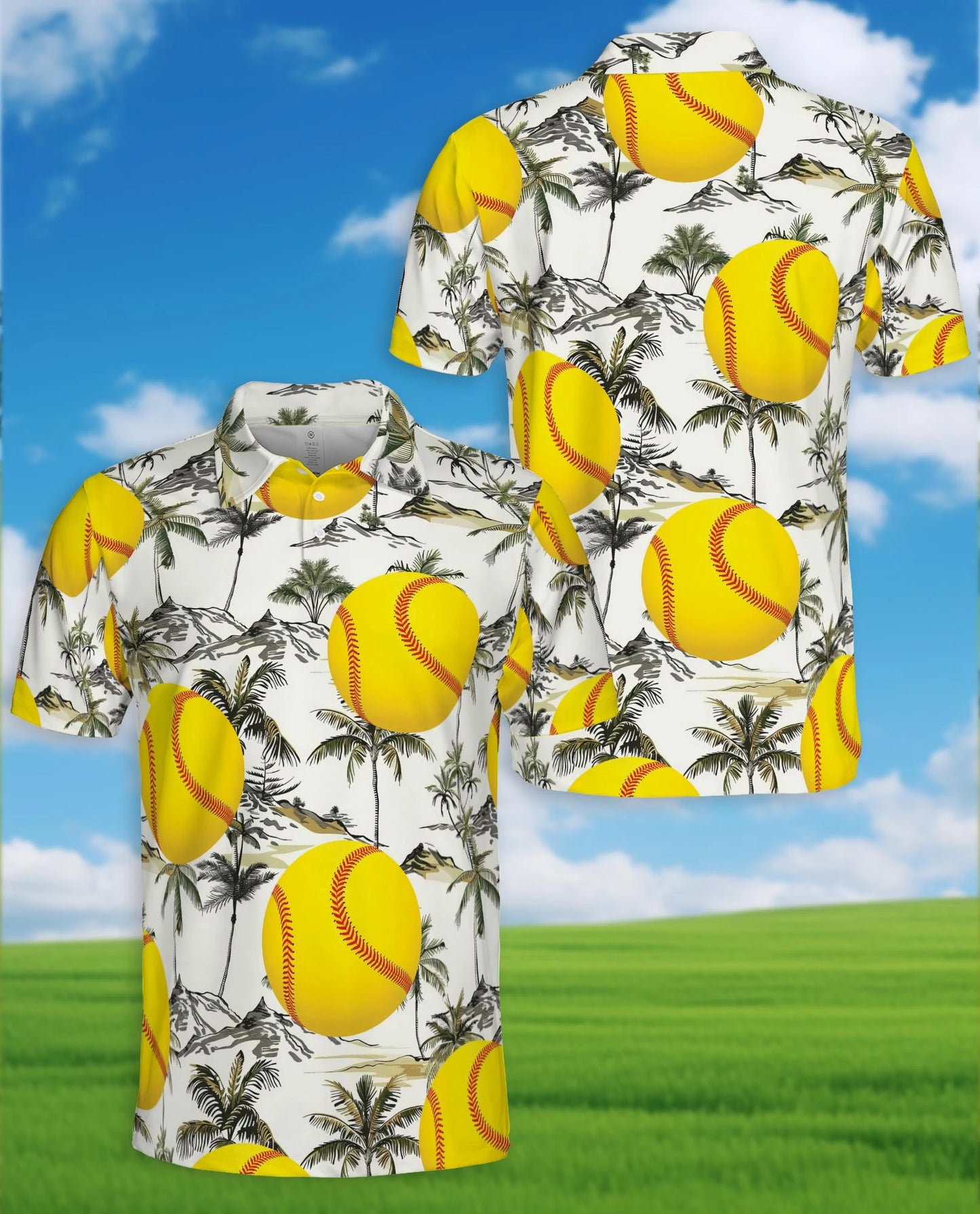 Softball Tropical Polo Shirt for Men – Summer Sports Style | Netecom