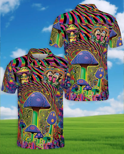 Psychedelic Mushroom Trippy Polo Shirt for Men – Colorful Psy Art | Netecom
