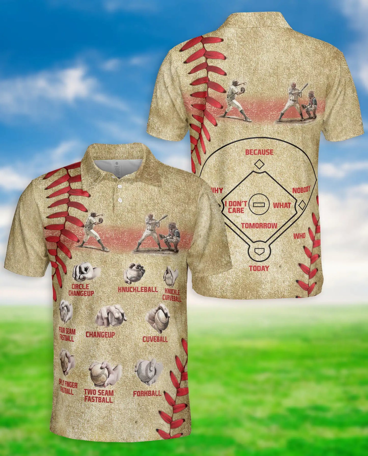 Baseball Pitch Types Polo Shirt – Vintage Style | Netecom