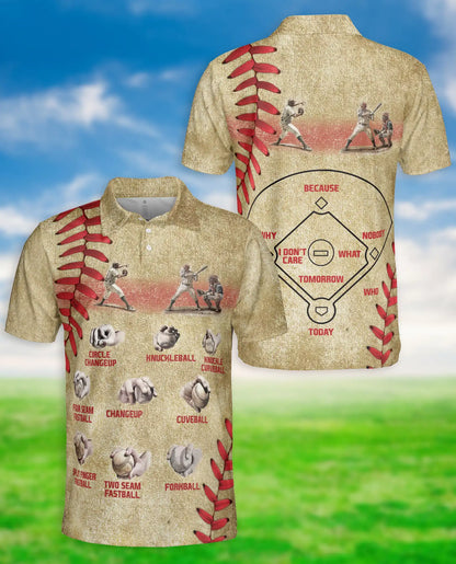 Baseball Pitch Types Polo Shirt – Vintage Style | Netecom