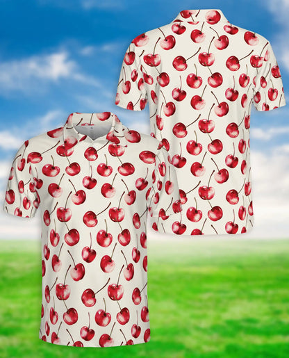 Cherry Print Polo Shirt – Cute Fruit Summer Style | Netecom