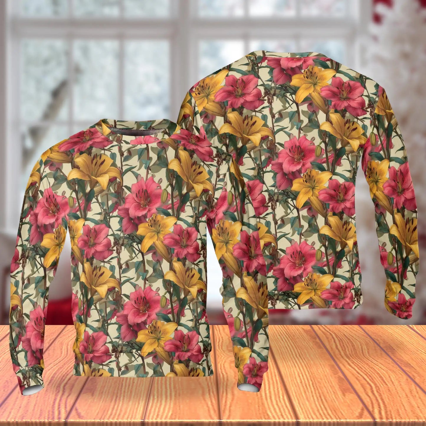 Lilium Floral Sweatshirt, 3D All Over Print Elegant Lily Flower Crewneck Pullover for Men Women, Lilium Lover Gift - Netecom