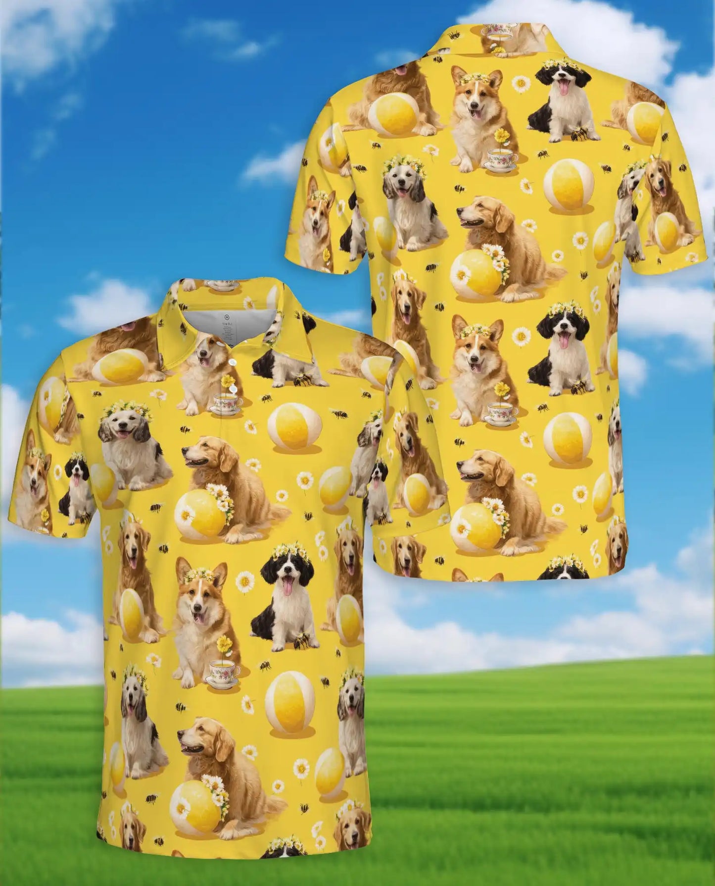 Golden Retriever Polo Shirt for Men – Cute Dog Lover Style | Netecom