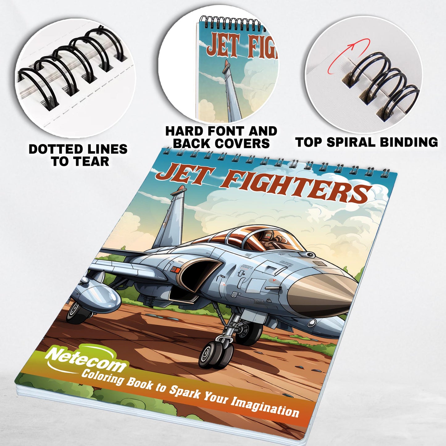 Jet Fighters Spiral Bound Coloring Book, Immerse Yourself in the Jet Fighters Coloring Book with 30 Captivating Illustrations of Fighter Jets