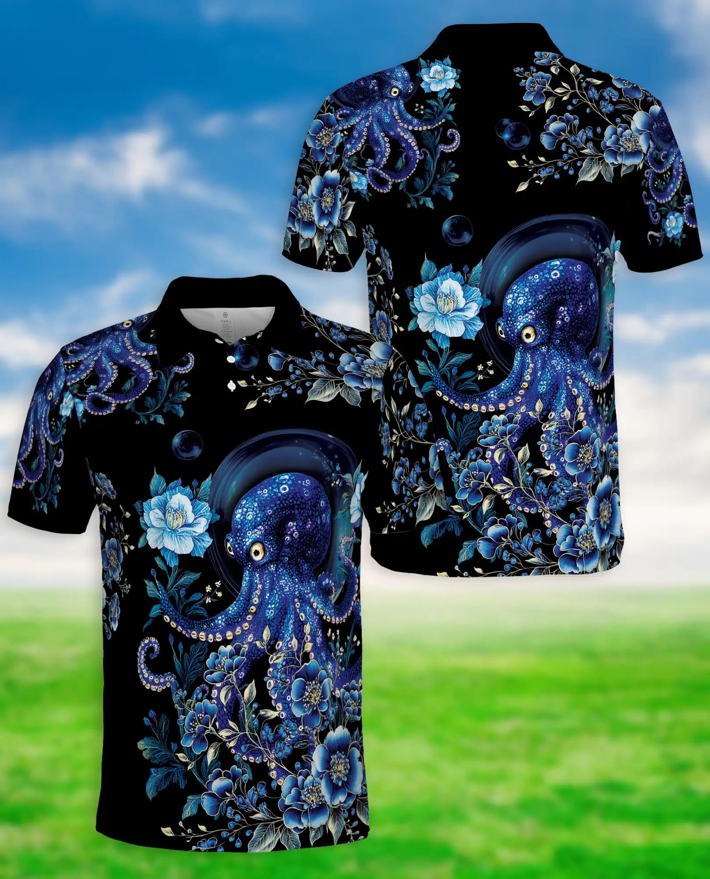 Blue Octopus Polo Shirt | Netecom