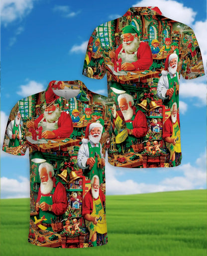 Santa Workshop 3D Polo Shirt for Men | Netecom