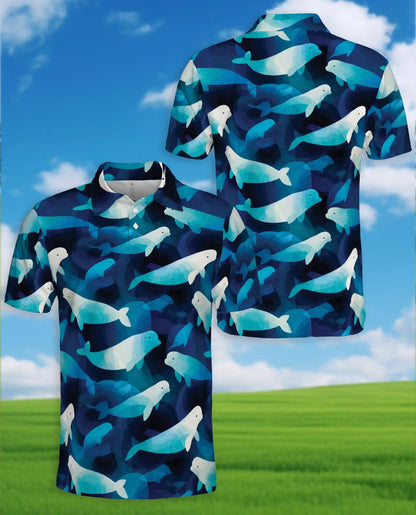Beluga Whale Polo Shirt for Men – Ocean Wildlife Style | Netecom