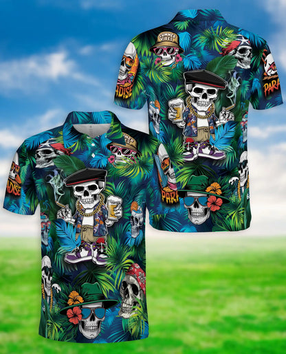 Skull Tropical Summer Polo Shirt | Netecom