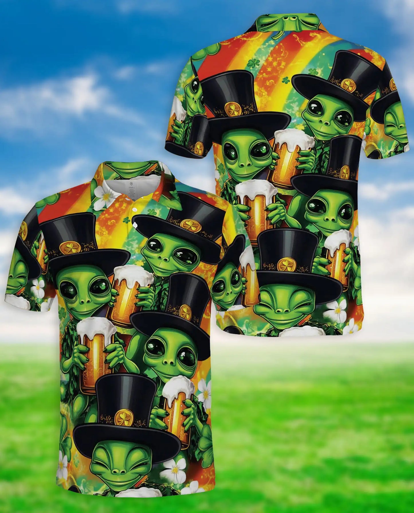 Alien St Patrick’s Polo Shirt – Funny Beer | Netecom