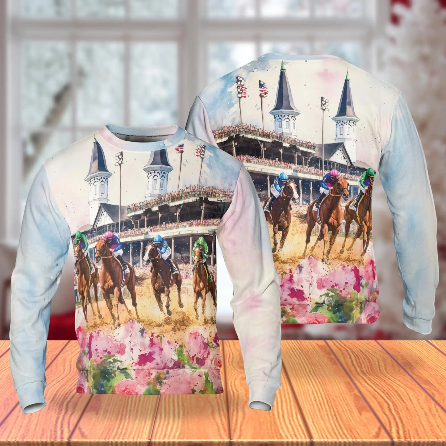 Horseman Sport Horse Riding Racecourse Sweatshirt, 3D All Over Print Equestrian Racing Crewneck Pullover for Men Women, Horse Rider Gift - Netecom